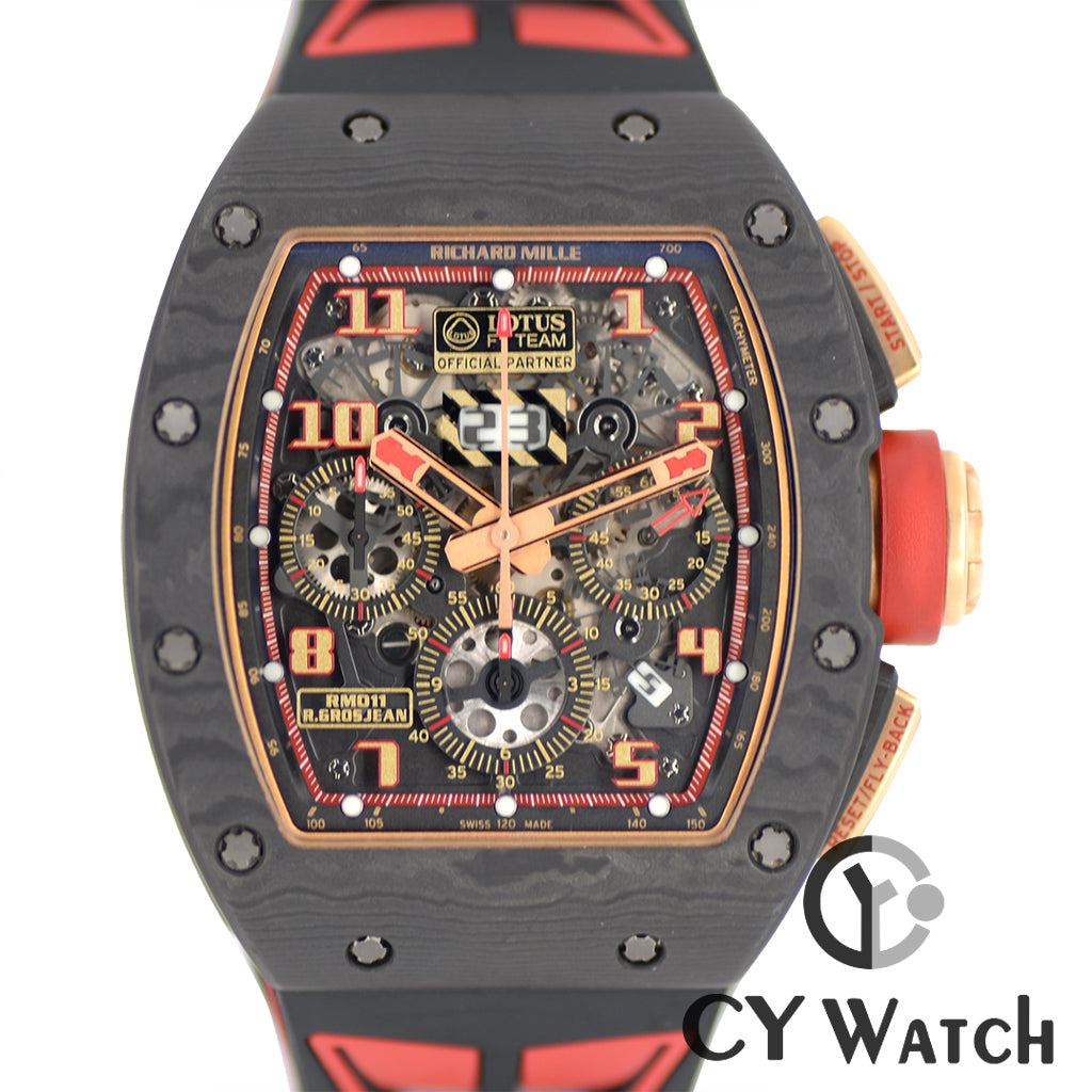 リシャール・ミル RICHARD MILLE オートマティック フライバック クロノグラフ ロータスF1チーム ロマン・グロージャン RM011 AO RG-CA