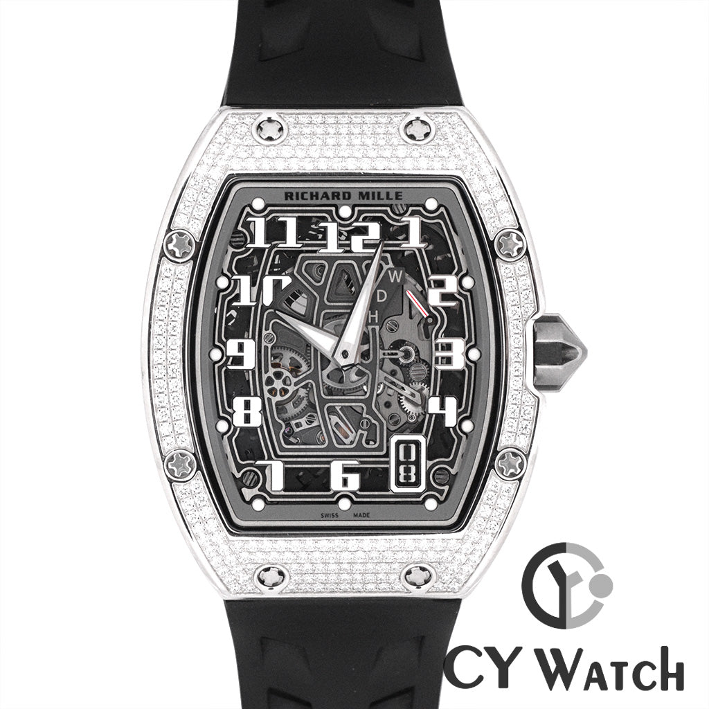 リシャール・ミル RICHARD MILLE オートマティック エクストラフラット RM67-01 WG リシャールミルrm6702用ラバクロベルト黒